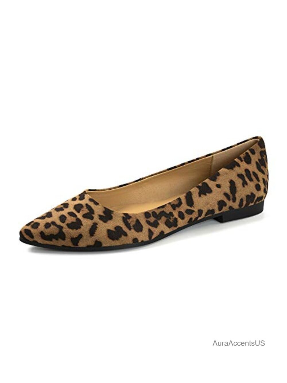 Pointed Toe Slip-On Flats Women Stitched Panel Non-Slip TPR Outsole